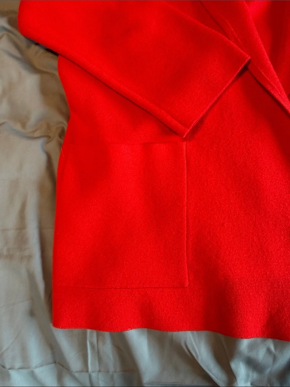 J. Crew Bright Red Open-Front Knit Cardigan